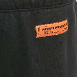 Pre Owned Heron Preston Black Printed Cotton Jogger Pants S