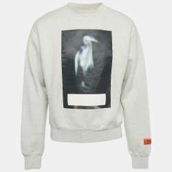 Pre Owned Heron Preston Grey Printed Cotton Sweatshirt S