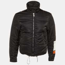 Pre Owned Heron Preston Black Nylon Puffer Jacket XXS