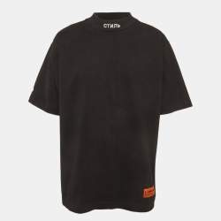 Pre Owned Heron Preston Black Jersey Crewneck T-Shirt L