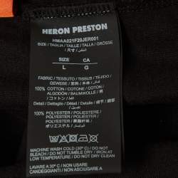 Pre Owned تي شيرت هيرون بريستون قطن أسود مطبوع شعار الماركة وحقائق ناسا أكمام قصيرة مقاس صغير (سمول)