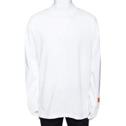 Heron Preston White CTNMB Embroidered Cotton Turtleneck T-Shirt M