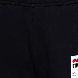 Heron Preston  Black Cotton Knit Elasticized Waist Shorts M