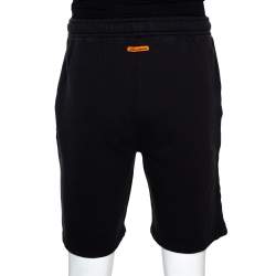 Heron Preston  Black Cotton Knit Elasticized Waist Shorts M