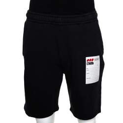 Heron Preston  Black Cotton Knit Elasticized Waist Shorts M