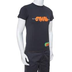 Heron Preston Black CTNMB Spray Paint Cotton Crew Neck T-Shirt XS