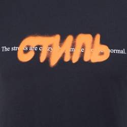 Heron Preston Black CTNMB Spray Paint Cotton Crew Neck T-Shirt XS