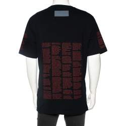 Heron Preston Black Cotton NASA Facts Logo Print Short Sleeve T-Shirt S