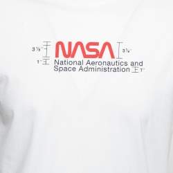 Heron Preston White NASA Print Cotton Short Sleeve T-Shirt S