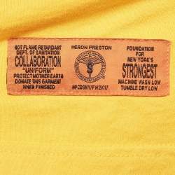 Heron Preston Yellow DSNY Embroidered Cotton Half Sleeve T-Shirt L