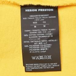 Heron Preston Yellow DSNY Embroidered Cotton Half Sleeve T-Shirt L