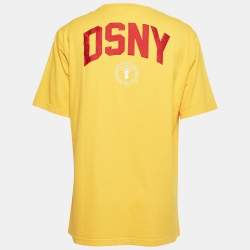 Heron Preston Yellow DSNY Embroidered Cotton Half Sleeve T-Shirt L