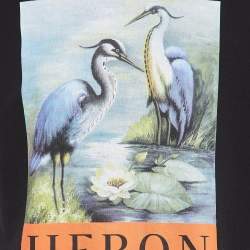 Heron Preston Black Graphic Print Cotton Crew Neck T-Shirt S