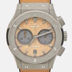 Hublot Tan Dial Grey Concrete Sand Camel Leather Limited Edition Classic Fusion Year of The Fiftieth 521.XC.0570.VR.UAE21 Men's Wristwatch 45 mm