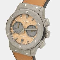 Hublot Tan Dial Grey Concrete Sand Camel Leather Limited Edition Classic Fusion Year of The Fiftieth 521.XC.0570.VR.UAE21 Men's Wristwatch 45 mm