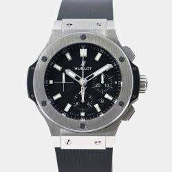 Hublot Black Stainless Steel Big Bang  Automatic Men's Wristwatch 44 mm