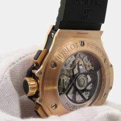 Hublot Black 18k Rose Gold Big Bang Automatic Men's Wristwatch 44 mm