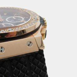 Hublot Black 18k Rose Gold Big Bang Automatic Men's Wristwatch 44 mm