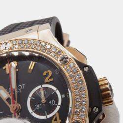 Hublot Black 18k Rose Gold Big Bang Automatic Men's Wristwatch 44 mm