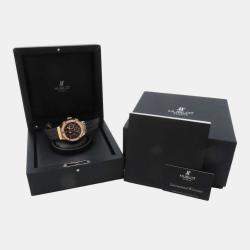 Hublot Black 18k Rose Gold Big Bang Automatic Men's Wristwatch 44 mm