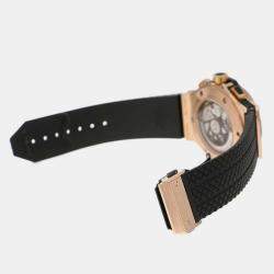 Hublot Black 18k Rose Gold Big Bang Automatic Men's Wristwatch 44 mm