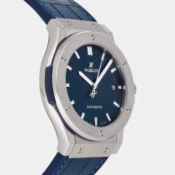 Hublot Blue Stainless Steel Classic Fusion 511.NX.7170.LR Automatic Men's Wristwatch 42 mm