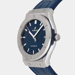 Hublot Blue Stainless Steel Classic Fusion 511.NX.7170.LR Automatic Men's Wristwatch 42 mm