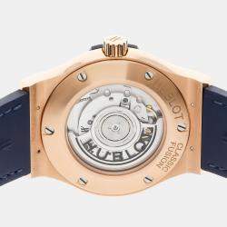 Pre Owned Hublot Blue 18k Rose Gold Classic Fusion 542.OX.7180.LR Automatic Men's Wristwatch 42 mm
