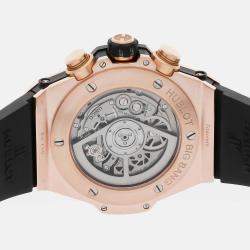 Hublot Skeleton 18k Rose Gold Big Bang Unico 411.OM.1180.RX Automatic Men's Wristwatch 45 mm