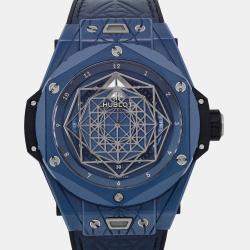Hublot Blue Ceramic Big Bang Sang Bleu II 415.EX.7179.VR.MXM19 Automatic Men's Wristwatch 45mm