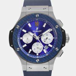 Pre Owned Hublot Blue Stainless Steel Big Bang Chelsea Football Club 301.SY.7129.LR.CFC17 Automatic Men's Wristwatch 44 mm