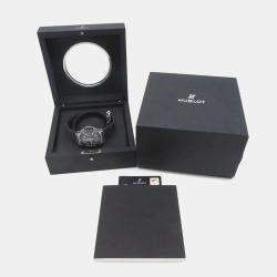Hublot Black Stainless Steel Ceramic Big Bang Automatic Men's Wristwatch 44 mm