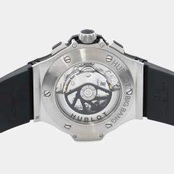 Hublot Black Stainless Steel Ceramic Big Bang Automatic Men's Wristwatch 44 mm