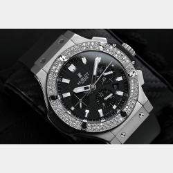 Hublot Customised Black Diamond Big Bang 301.SM.1770.GR Automatic Men's Wristwatch 44 mm
