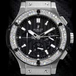 Hublot Customised Black Diamond Big Bang 301.SM.1770.GR Automatic Men's Wristwatch 44 mm