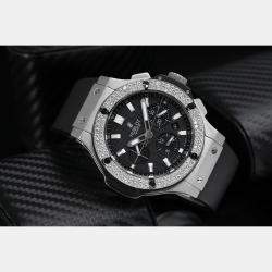 Hublot Customised Black Diamond Big Bang 301.SM.1770.GR Automatic Men's Wristwatch 44 mm