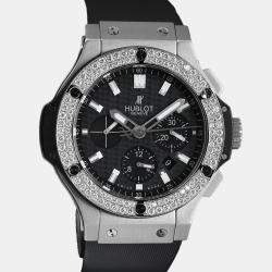Hublot Customised Black Diamond Big Bang 301.SM.1770.GR Automatic Men's Wristwatch 44 mm
