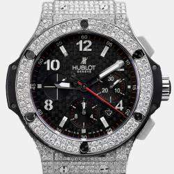 Hublot Customised Black Diamond Big Bang 301.SX.130.RX Automatic Men's Wristwatch 44 mm