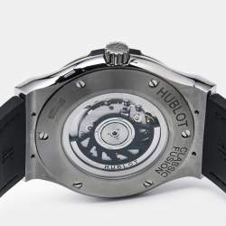 Hublot Black Titanium Diamond Rubber Alligator Leather Classic Fusion 511.NX.1171.LR.1104 Women's Wristwatch 45 mm