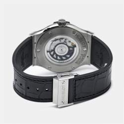 Hublot Black Titanium Diamond Rubber Alligator Leather Classic Fusion 511.NX.1171.LR.1104 Women's Wristwatch 45 mm