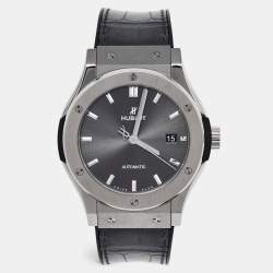 Hublot Grey Titanium Alligator Rubber Classis Fusion 542.NX.1171.RX Men's Wristwatch 42 mm