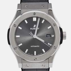 Hublot Grey Titanium Alligator Rubber Classis Fusion 542.NX.1171.RX Men's Wristwatch 42 mm