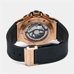 Hublot Black Carbon Fiber 18K Rose Gold Titanium Rubber Big Bang 301.PM.1780.RX Men's Wristwatch 44 mm