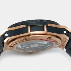Hublot Black Carbon Fiber 18K Rose Gold Titanium Rubber Big Bang 301.PM.1780.RX Men's Wristwatch 44 mm