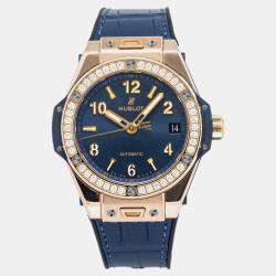 Hublot Big Bang OneClick 465.OX.7180.LR.1204 Automatic Blue 18k Rose Gold Men's Wristwatch 39mm