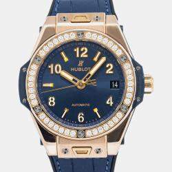 Hublot Big Bang OneClick 465.OX.7180.LR.1204 Automatic Blue 18k Rose Gold Men's Wristwatch 39mm