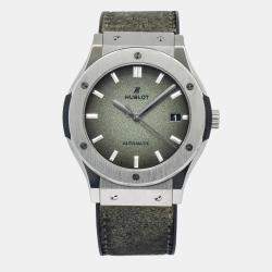 Hublot Green Titanium Classic Fusion Automatic Men's Wristwatch 45 mm