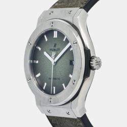 Hublot Green Titanium Classic Fusion Automatic Men's Wristwatch 45 mm