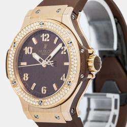 Hublot Big Bang 361.PC.3380.RC.1104 Quartz Cappuccino 18k Rose Men's Wristwatch 38mm