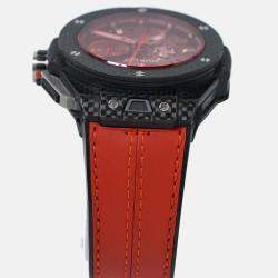 Pre Owned Hublot Big Bang Ferrari 401.QX.0123.VR Automatic Red Skeleton Carbon Fiber Men’s Wristwatch 45 mm